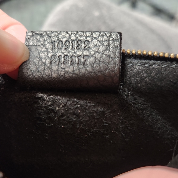 🔥RARE vntg. EUC GUCCI BLACK PEBBLED LEATHER BAG w/ATTACHED POUCH INSIDE + COA🔥 - Picture 12 of 13